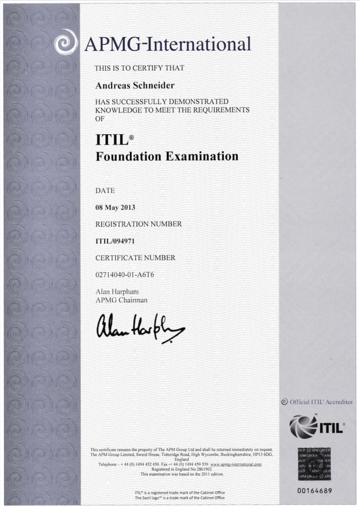 ITIL Foundation – APMG International